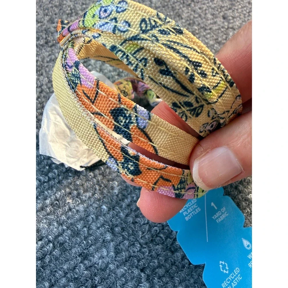 Vera Bradley ReActive Lanyard Sunlit Garden Floral Recycled Fabric Yellow NWT